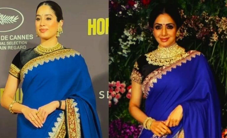 జ్ఞాపకాలు, అందం కలిసిన ఈ క్షణంలో జాన్వీకపూర్ తన తల్లి శ్రీదేవి గారిని ప్రతిబింబించింది.