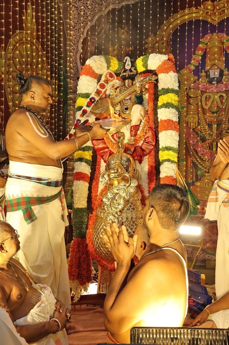 హంసవాహనంపై సరస్వతి అలంకారం .